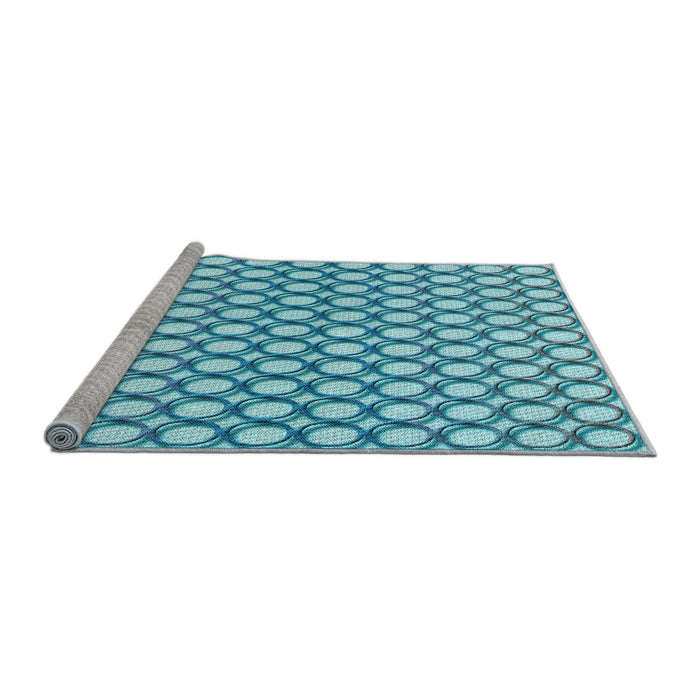 Sideview of Machine Washable Transitional Blue Ivy Blue Rug, wshpat392lblu