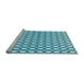 Sideview of Machine Washable Transitional Blue Ivy Blue Rug, wshpat392lblu