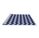 Sideview of Machine Washable Transitional Night Blue Rug, wshpat3920blu