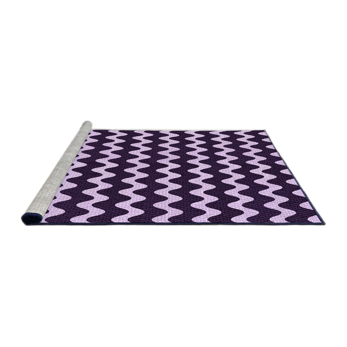 Sideview of Machine Washable Transitional Bright Lilac Purple Rug, wshpat3920pur