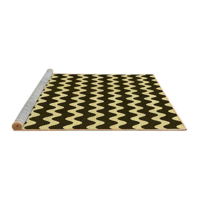 Sideview of Machine Washable Transitional Metallic Gold Rug, wshpat3920yw