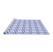 Sideview of Machine Washable Transitional Lavender Blue Rug, wshpat3922blu