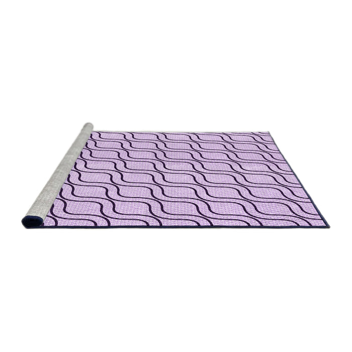 Sideview of Machine Washable Transitional Purple Flower Purple Rug, wshpat3922pur