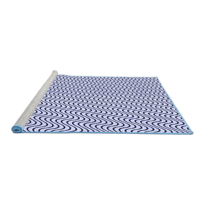 Sideview of Machine Washable Transitional Lavender Blue Rug, wshpat3923blu