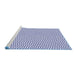 Sideview of Machine Washable Transitional Lavender Blue Rug, wshpat3923blu