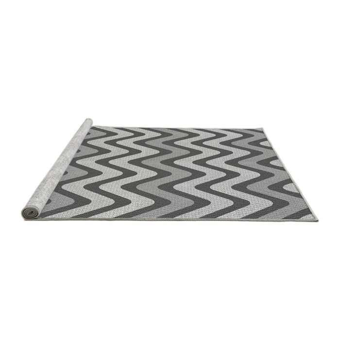 Sideview of Machine Washable Transitional Ash Gray Rug, wshpat3924gry