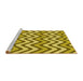 Sideview of Machine Washable Transitional Yellow Rug, wshpat3924yw