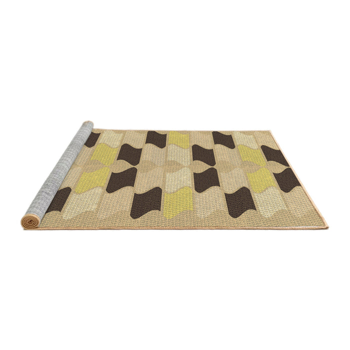 Sideview of Machine Washable Transitional Brown Rug, wshpat3925brn
