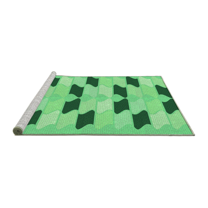 Sideview of Machine Washable Transitional Jade Green Rug, wshpat3925grn
