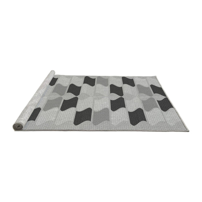 Sideview of Machine Washable Transitional Smokey Gray Rug, wshpat3925gry