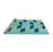 Sideview of Machine Washable Transitional Blue Ivy Blue Rug, wshpat3925lblu