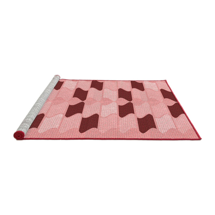 Sideview of Machine Washable Transitional Red Rug, wshpat3925rd