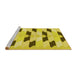 Sideview of Machine Washable Transitional Yellow Rug, wshpat3925yw