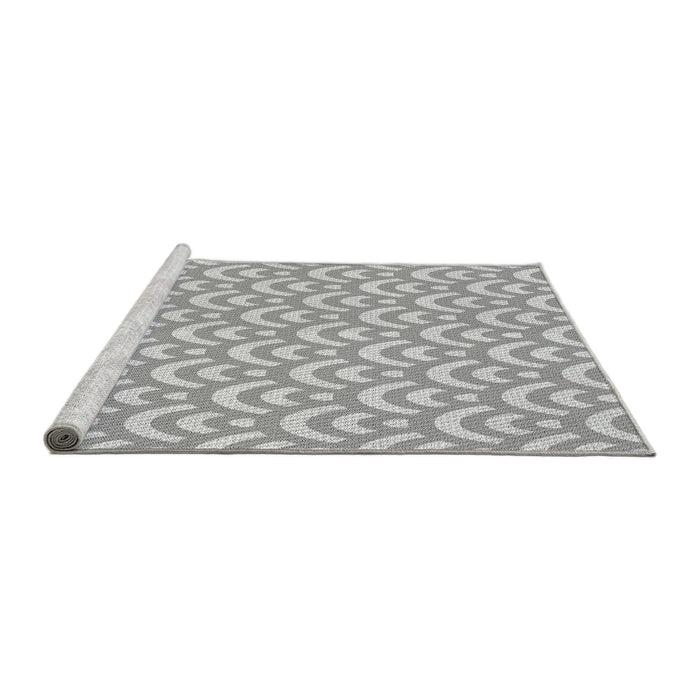Sideview of Machine Washable Transitional Gunmetal Gray Rug, wshpat3926gry