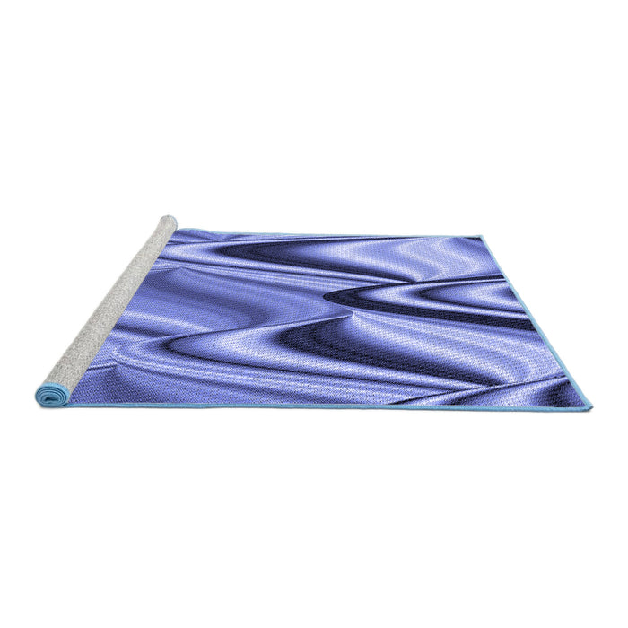 Sideview of Machine Washable Transitional Denim Blue Rug, wshpat3927blu