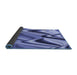 Thickness of Patterned Denim Blue Rug, pat3927blu