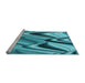 Sideview of Machine Washable Transitional Dark Cyan Green Rug, wshpat3927lblu