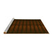 Sideview of Machine Washable Transitional Dark Bronze Brown Rug, wshpat3928yw