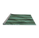 Sideview of Machine Washable Transitional Mint Green Rug, wshpat3929lblu