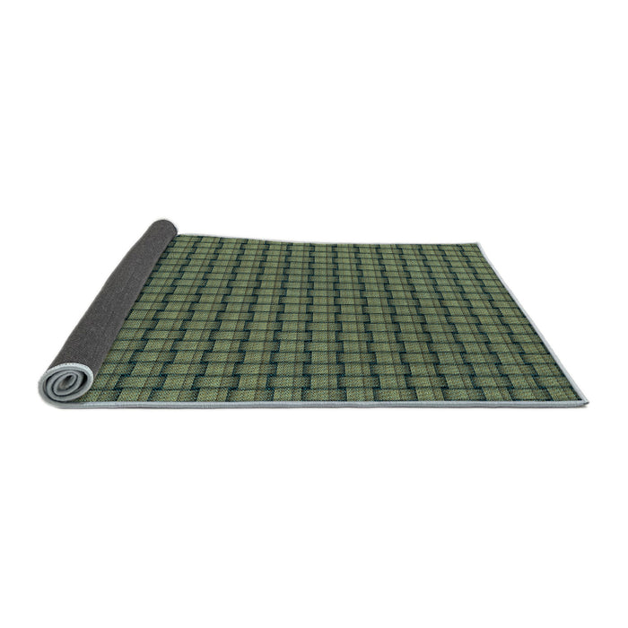 Thickness of Patterned Army Green Rug, pat3930lblu