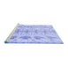 Sideview of Machine Washable Transitional Sky Blue Rug, wshpat3931blu