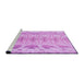 Sideview of Machine Washable Transitional Blossom Pink Rug, wshpat3931pur