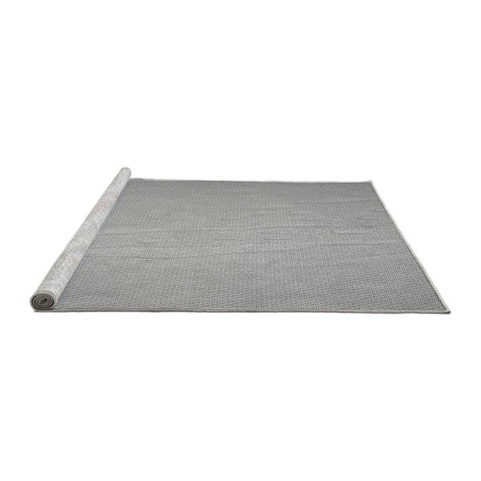 Sideview of Machine Washable Transitional Silver Gray Rug, wshpat3932gry