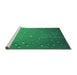 Sideview of Machine Washable Transitional Forest Green Rug, wshpat3933grn