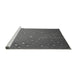 Sideview of Machine Washable Transitional Gunmetal Gray Rug, wshpat3933gry