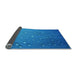 Thickness of Patterned Blue Rug, pat3933lblu