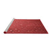 Sideview of Machine Washable Transitional Red Rug, wshpat3933rd