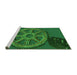 Sideview of Machine Washable Transitional Deep Emerald Green Rug, wshpat3934grn