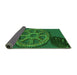 Thickness of Patterned Deep Emerald Green Rug, pat3934grn