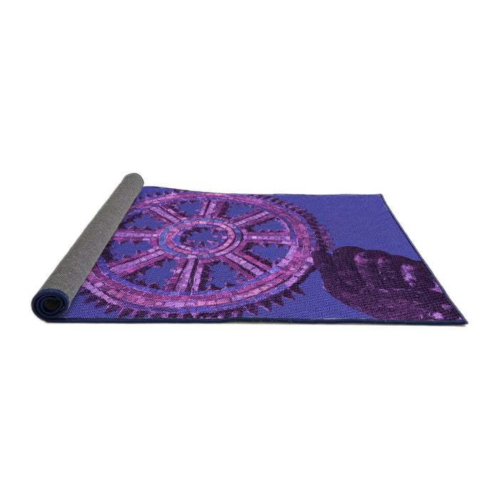 Thickness of Patterned Purple Rug, pat3934pur