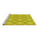 Sideview of Machine Washable Transitional Yellow Rug, wshpat3935yw