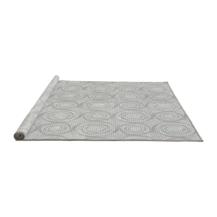 Sideview of Machine Washable Transitional Platinum Gray Rug, wshpat3937gry