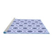 Sideview of Machine Washable Transitional Lavender Blue Rug, wshpat3939blu