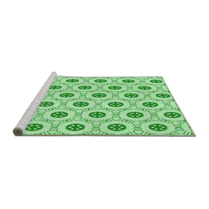Sideview of Machine Washable Transitional Mint Green Rug, wshpat3939grn