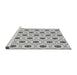 Sideview of Machine Washable Transitional Platinum Gray Rug, wshpat3939gry