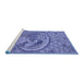 Sideview of Machine Washable Transitional Denim Blue Rug, wshpat3940blu