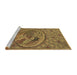 Sideview of Machine Washable Transitional Yellow Rug, wshpat3940brn