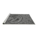 Sideview of Machine Washable Transitional Dark Gray Rug, wshpat3940gry