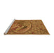 Sideview of Machine Washable Transitional Saddle Brown Rug, wshpat3940org