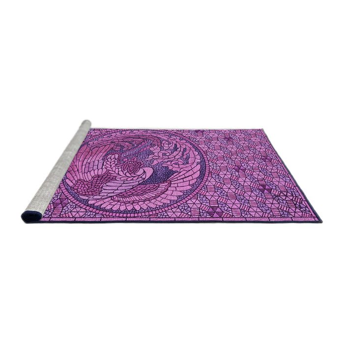 Sideview of Machine Washable Transitional Dark Magenta Purple Rug, wshpat3940pur