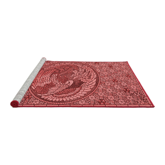 Sideview of Machine Washable Transitional Red Rug, wshpat3940rd