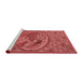 Sideview of Machine Washable Transitional Red Rug, wshpat3940rd