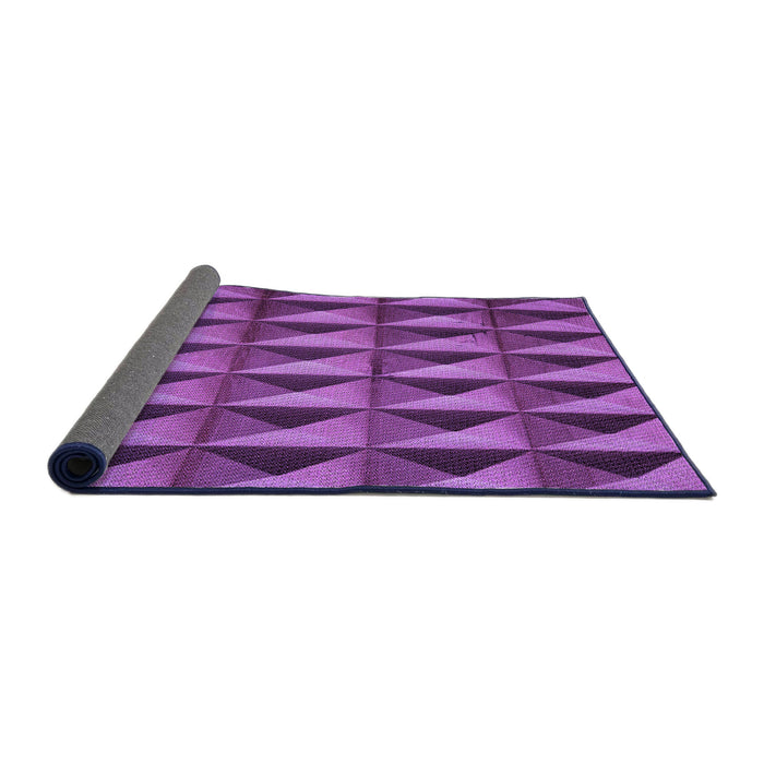 Thickness of Patterned Dark Magenta Purple Rug, pat3941pur