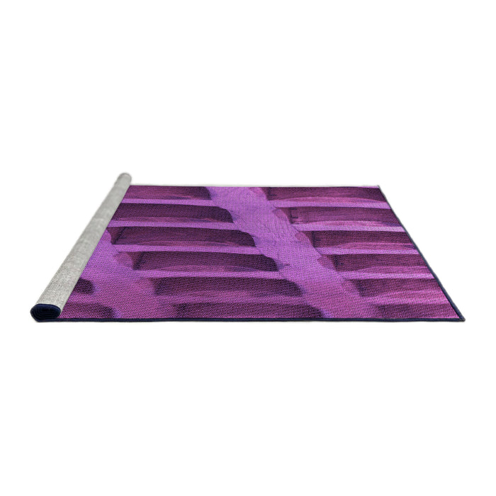 Sideview of Machine Washable Transitional Dark Magenta Purple Rug, wshpat3942pur