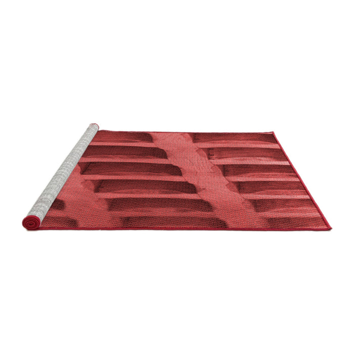Sideview of Machine Washable Transitional Orange Rug, wshpat3942rd