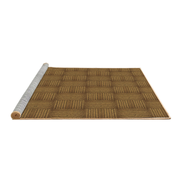 Sideview of Machine Washable Transitional Dark Bronze Brown Rug, wshpat3943brn